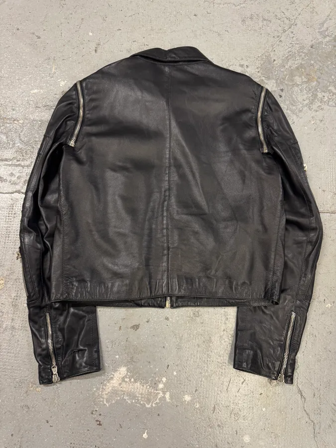 SS2002 Dolce & Gabbana Multi-Zip Cropped Leather Jacket - Image 5