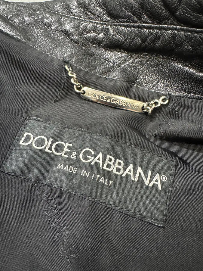 SS2002 Dolce & Gabbana Multi-Zip Cropped Leather Jacket - Image 9