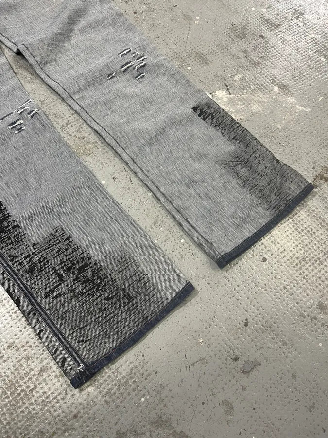 SS2002 Dolce & Gabbana Reversed Painted Effect Denim Jeans - Image 7