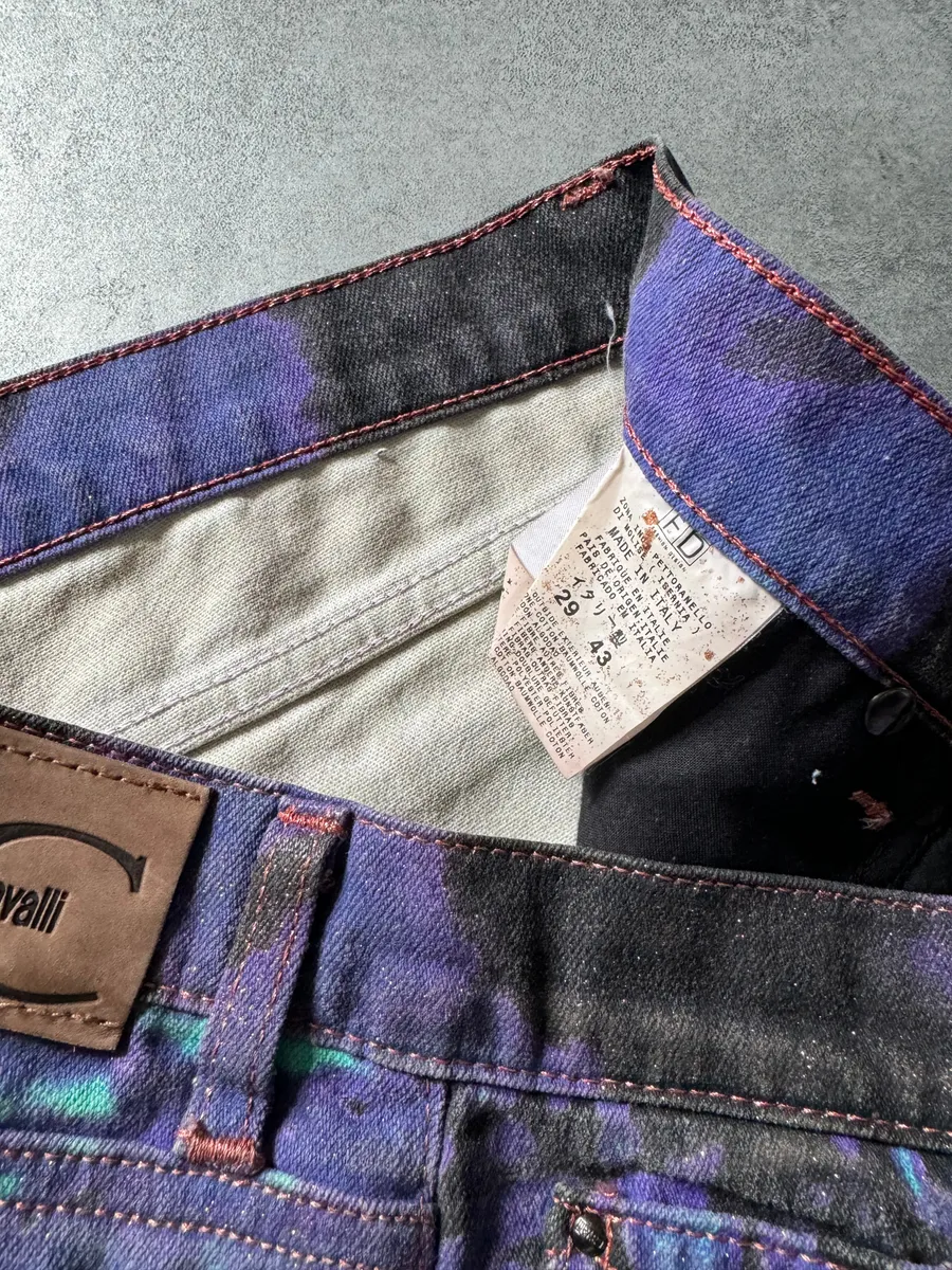 SS2002 Just Cavalli Hallucination purple Zebra Design Jeans - Image 8