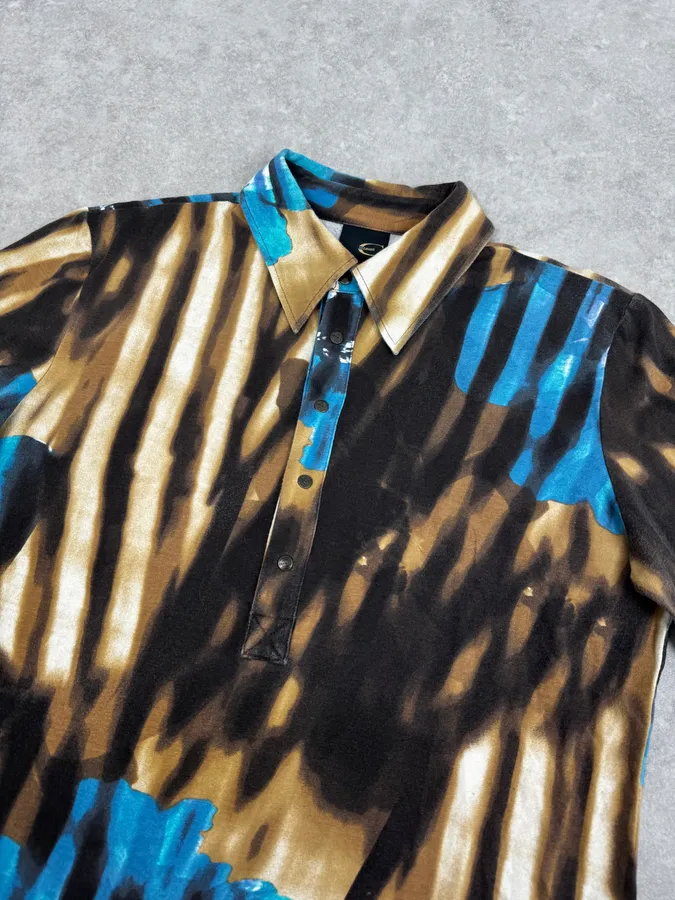 SS2002 Just Cavalli Psychedelic Hallucination Blue Flowers Shirt - Image 5