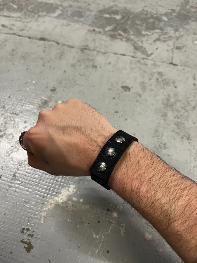 SS2002 Louis Vuitton Monogram Button Black Bracelet