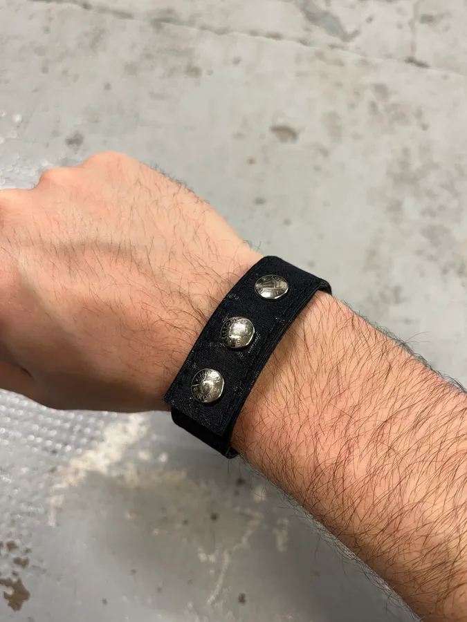 SS2002 Louis Vuitton Monogram Button Black Bracelet - Image 4