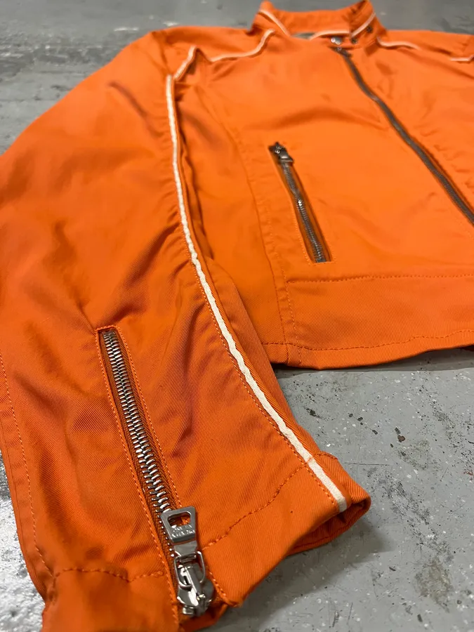 SS2002 Prada Orange Nylon Biker Jacket - Image 6