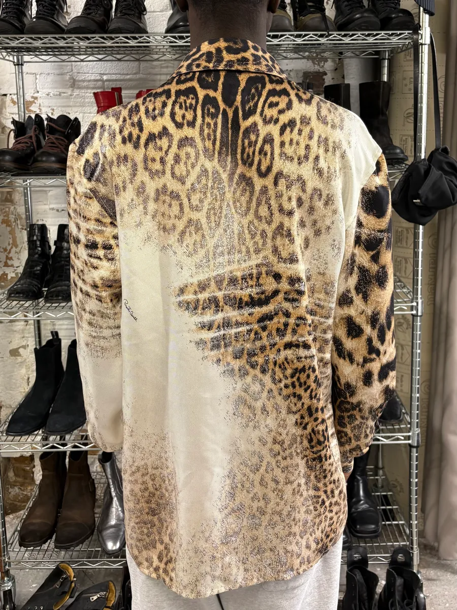 SS2002 Roberto Cavalli Leopard White Longsleeves Shirt - Image 4