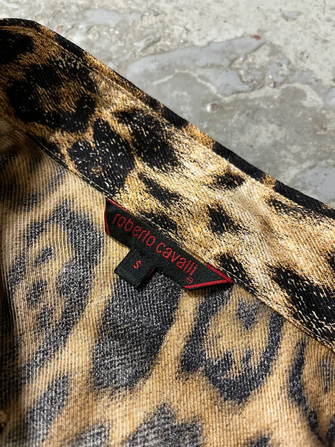 SS2002 Roberto Cavalli Leopard White Longsleeves Shirt - Image 9