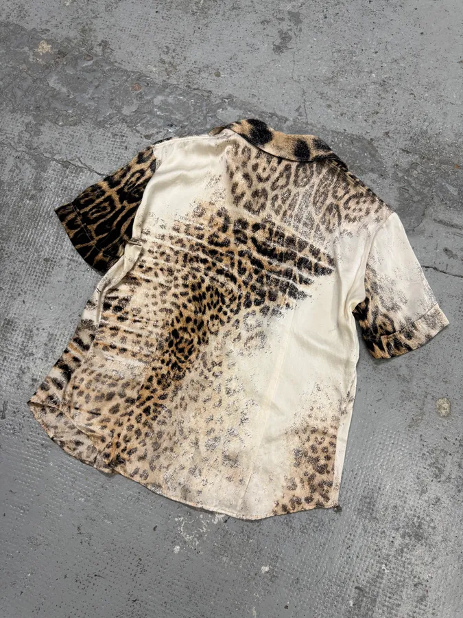SS2002 Roberto Cavalli Silk Leopard Faded Print Shirt - Image 8