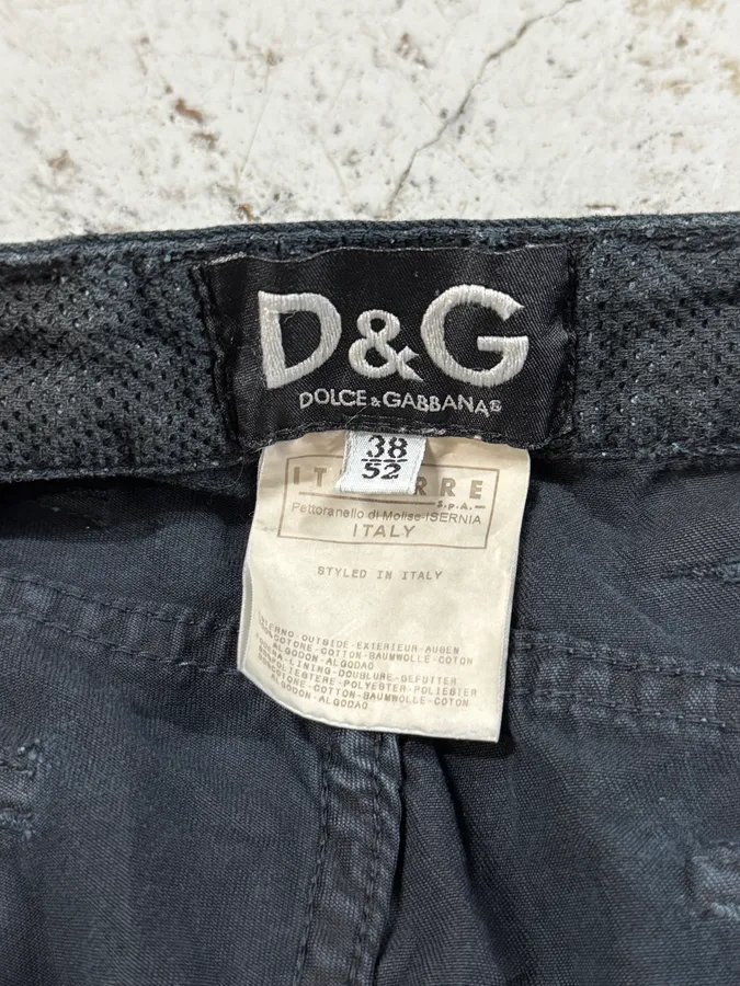 SS2003 Dolce & Gabbana Black Aviator Military Cargo Pants - Image 10