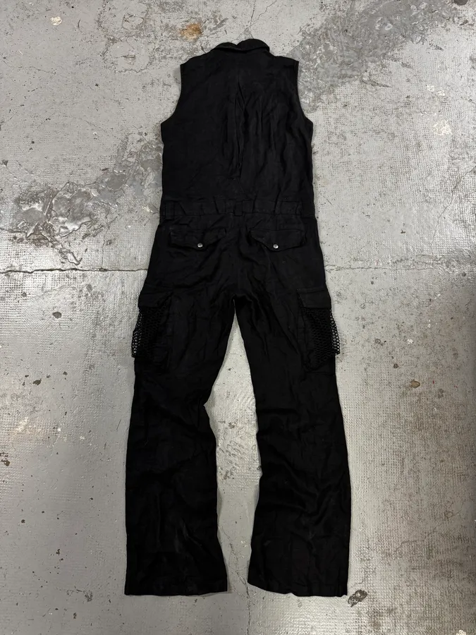 SS2003 Dolce & Gabbana Black Linen Millitary Combi Set - Image 4