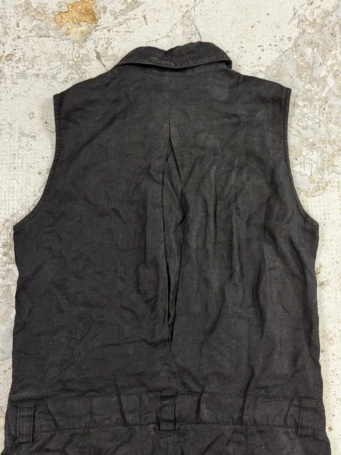 SS2003 Dolce & Gabbana Black Linen Millitary Combi Set - Image 6