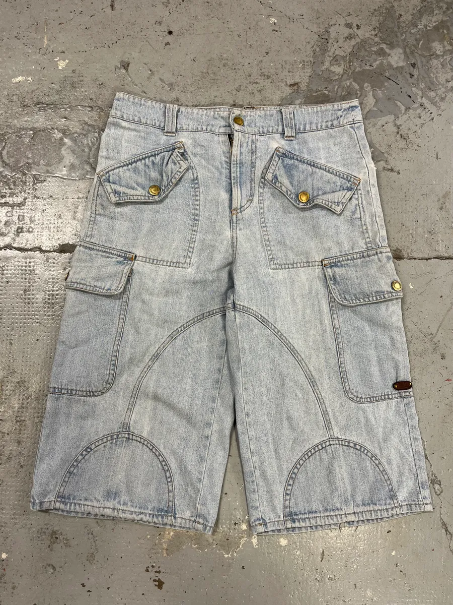 SS2003 Dolce & Gabbana Blue Cargo Denim Shorts
