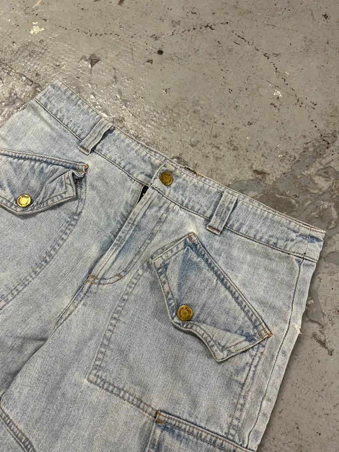 SS2003 Dolce & Gabbana Blue Cargo Denim Shorts - Image 5