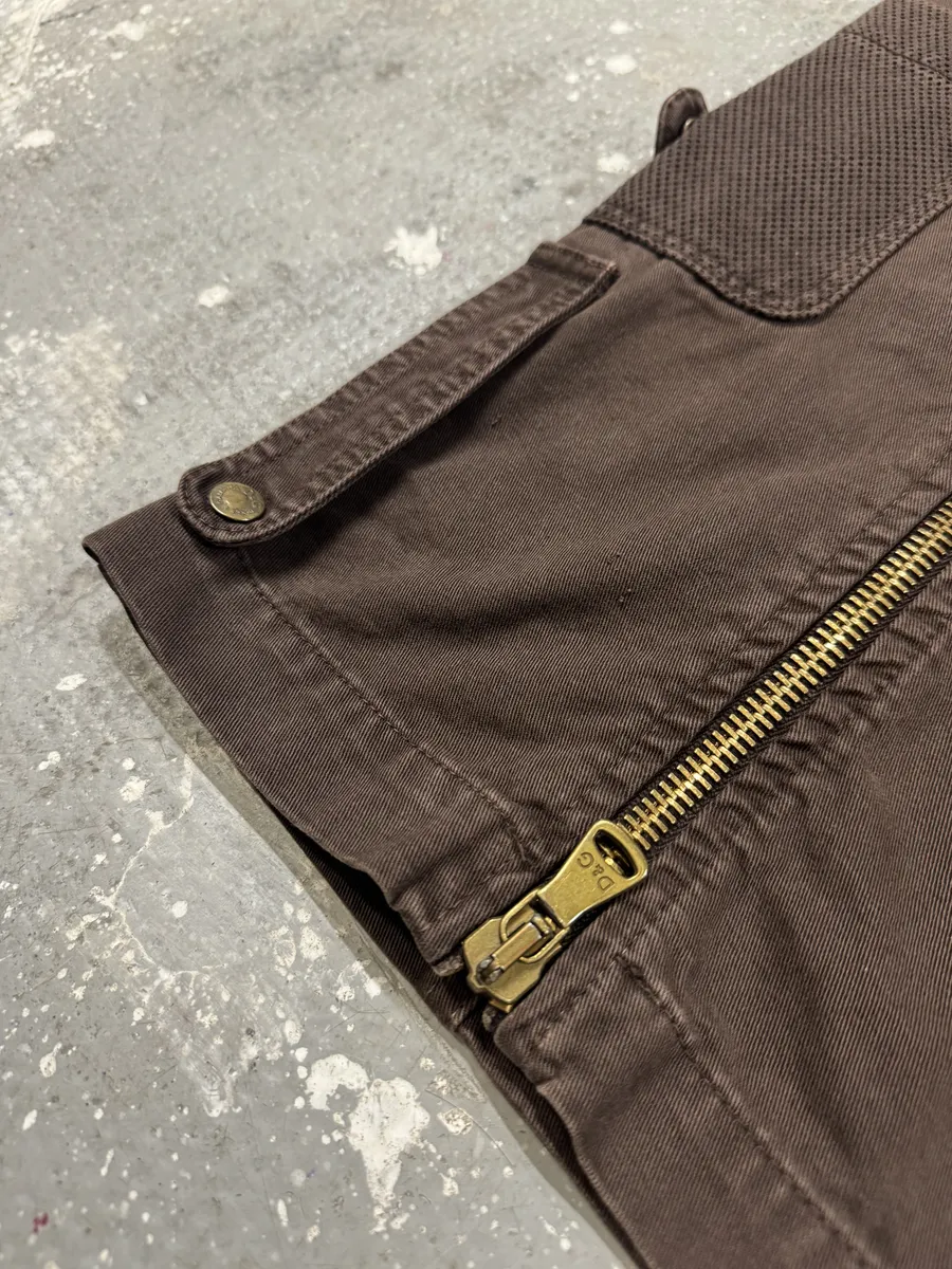 SS2003 Dolce & Gabbana Brown Aviator Full Zips Cargo Pant - Image 7