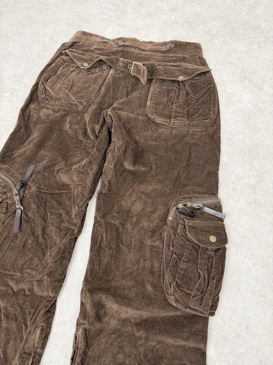 SS2003 Dolce & Gabbana Brown Corduroy Cargo Hunter Pants - Image 10