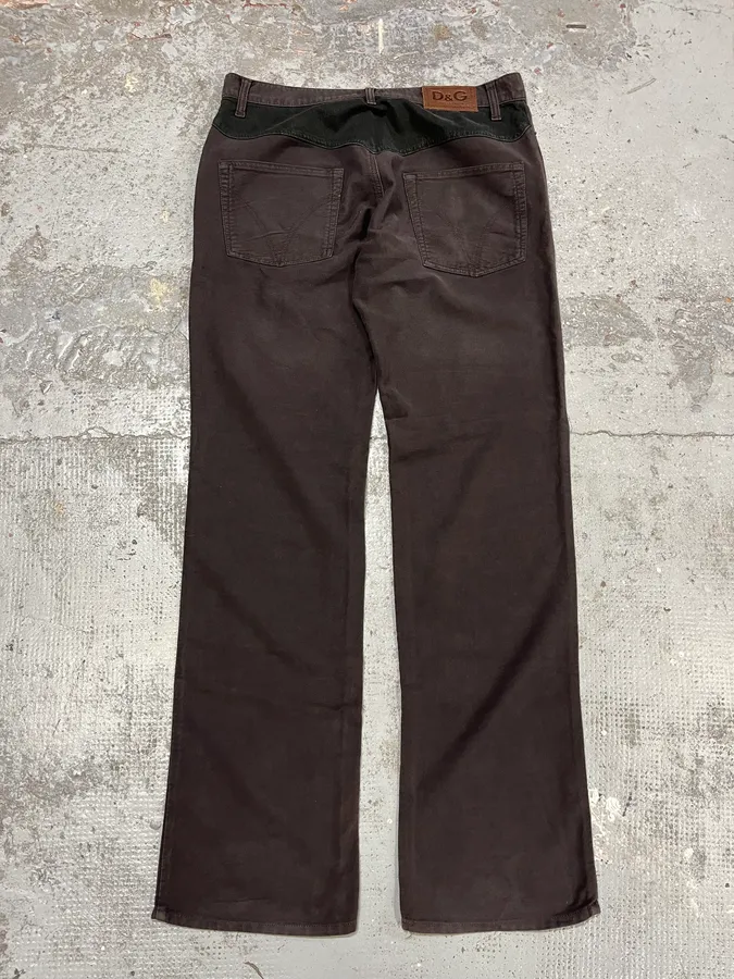 SS2003 Dolce & Gabbana Brown Soft Pants - Image 7