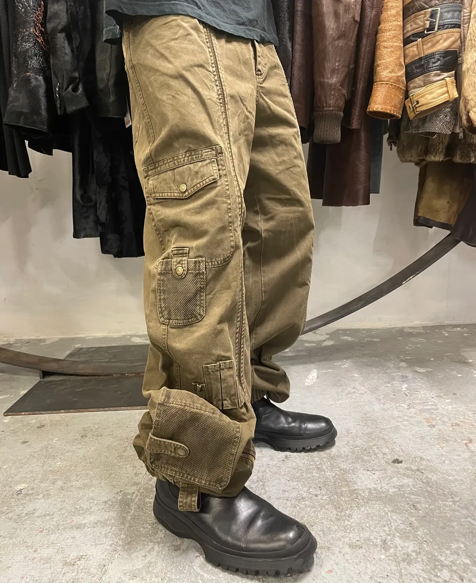 SS2003 Dolce & Gabbana Cargo Full Zip Aviator Olive Pants