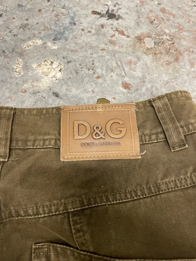 SS2003 Dolce & Gabbana Cargo Full Zip Aviator Olive Pants - Image 10