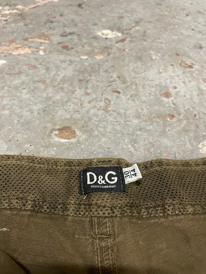 SS2003 Dolce & Gabbana Cargo Full Zip Aviator Olive Pants - Image 11