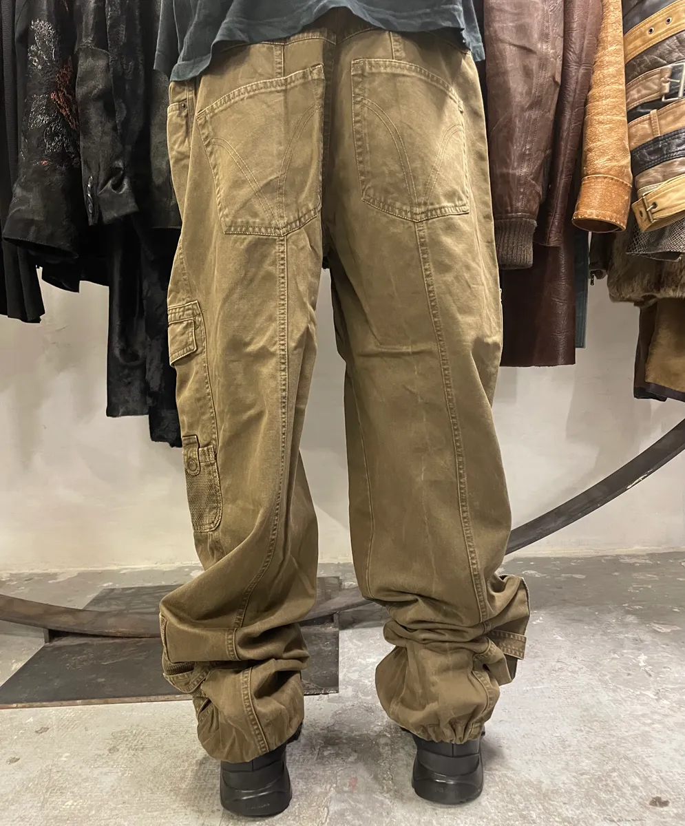 SS2003 Dolce & Gabbana Cargo Full Zip Aviator Olive Pants - Image 3