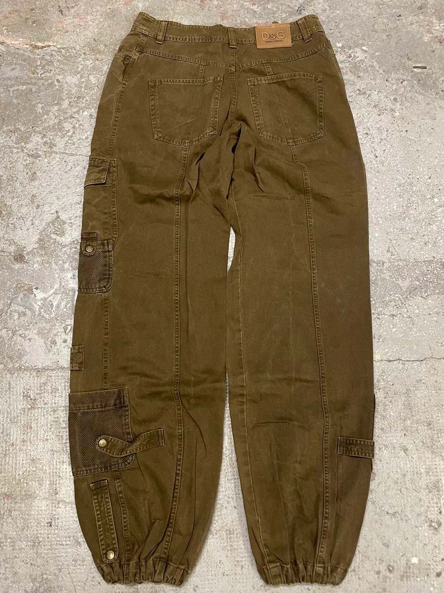 SS2003 Dolce & Gabbana Cargo Full Zip Aviator Olive Pants - Image 8