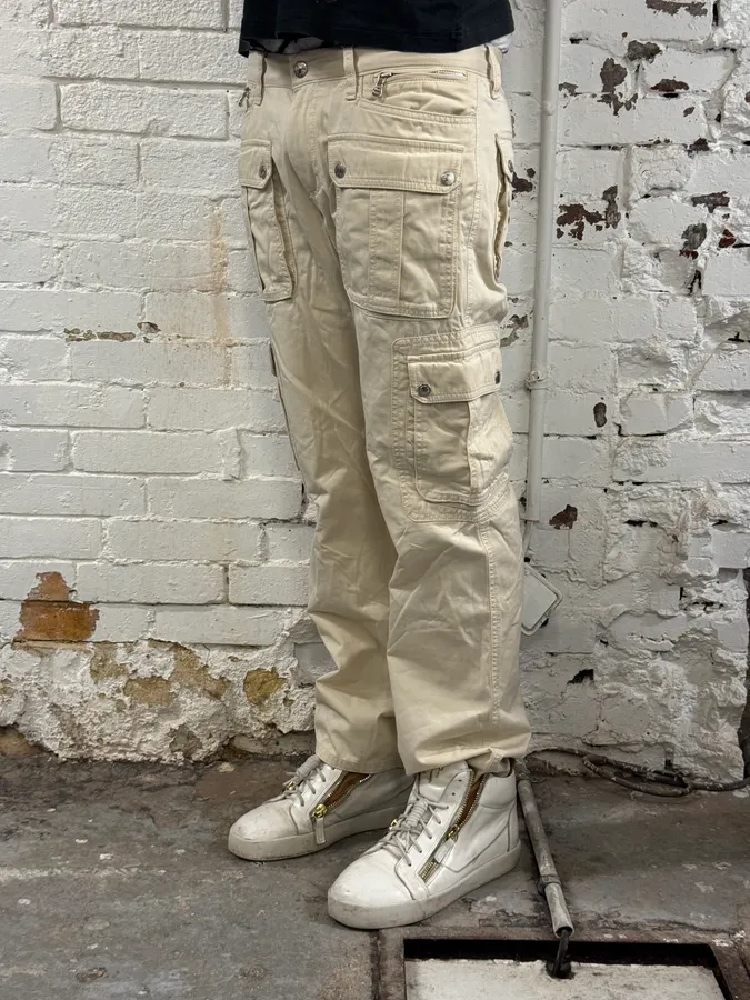 SS2003 Dolce & Gabbana Cream Cargo Pants - Image 3