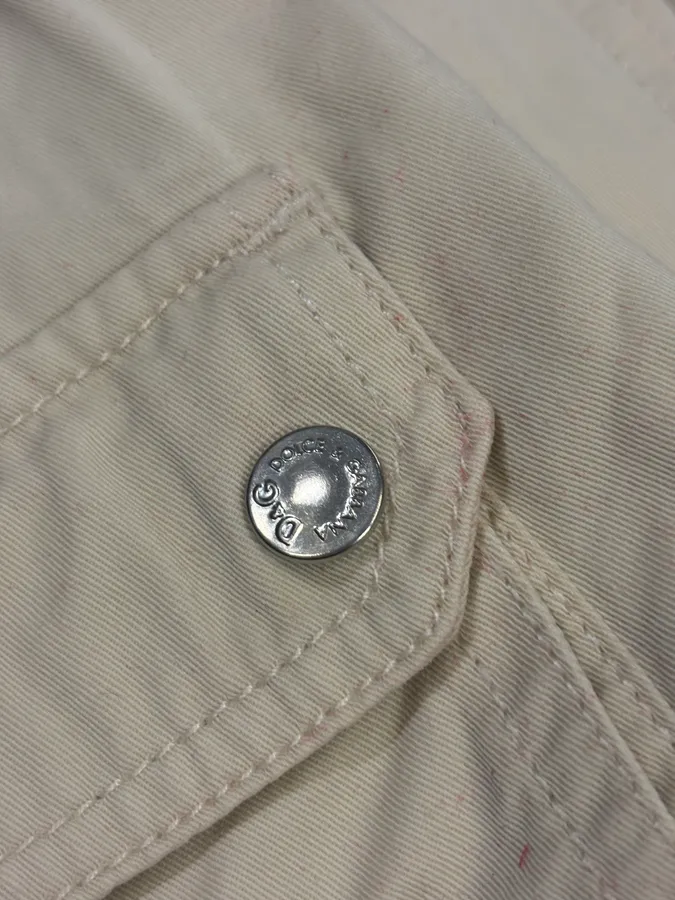 SS2003 Dolce & Gabbana Cream Cargo Pants - Image 8