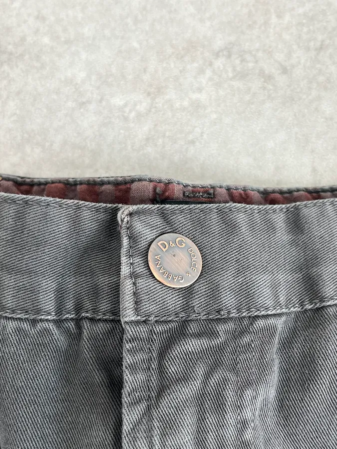 SS2003 Dolce & Gabbana Dark Grey Cargo Multi Pocket Pants - Image 11