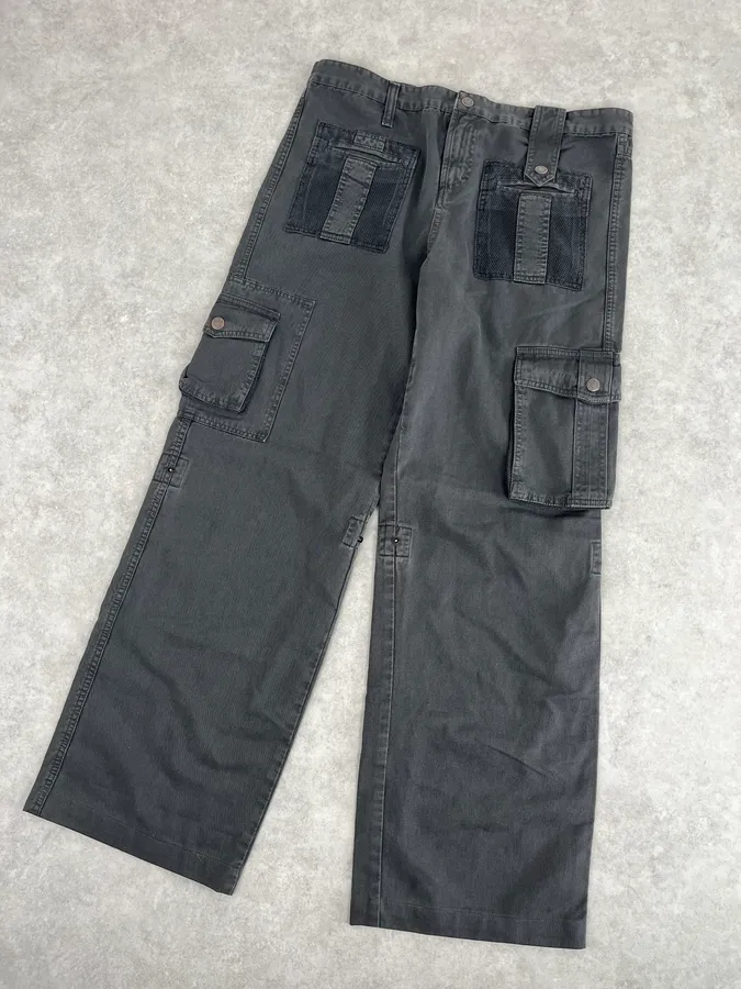 SS2003 Dolce & Gabbana Dark Grey Cargo Multi Pocket Pants - Image 5