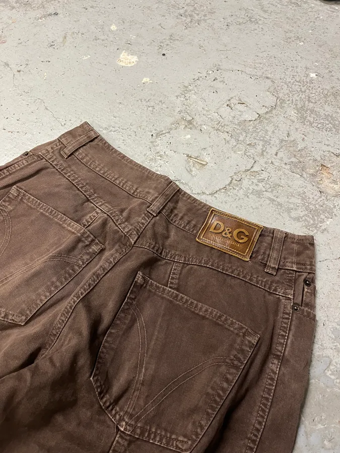 SS2003 Dolce & Gabbana Full Zip Aviator Parachute Cargo Brown Pants - Image 12