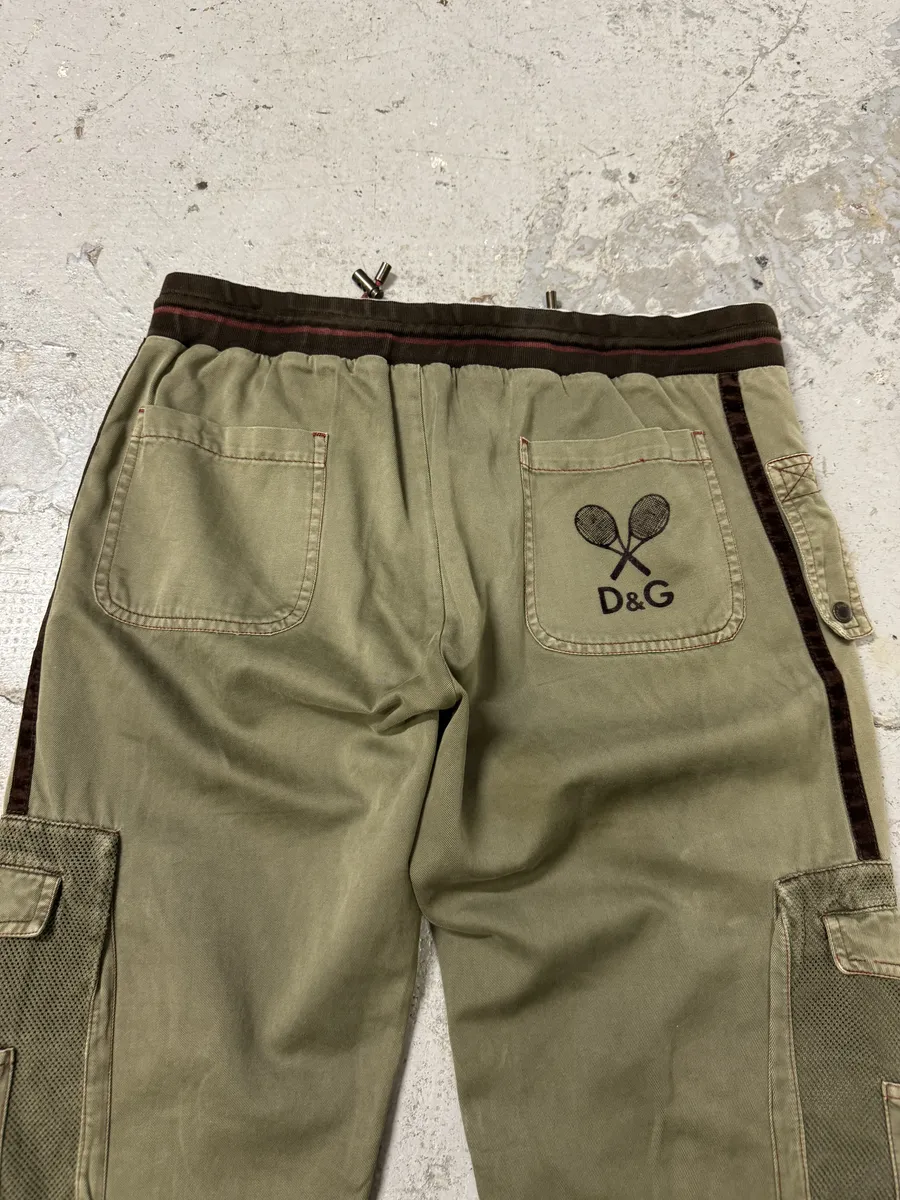 SS2003 Dolce & Gabbana Green Cargo Utiliy Joggers Pants - Image 5