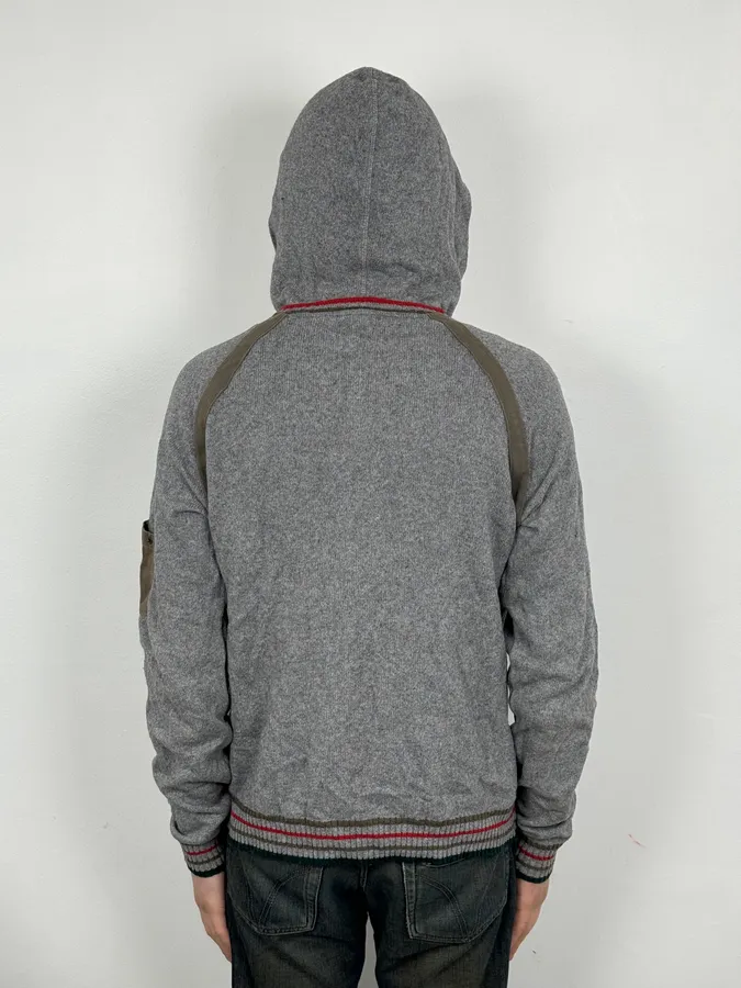 SS2003 Dolce & Gabbana Grey Italian Zip-up Hooded Sweater - Image 3