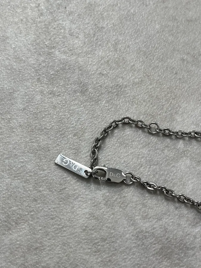 SS2003 Dolce & Gabbana Grey Rosary Cross Necklace - Image 6