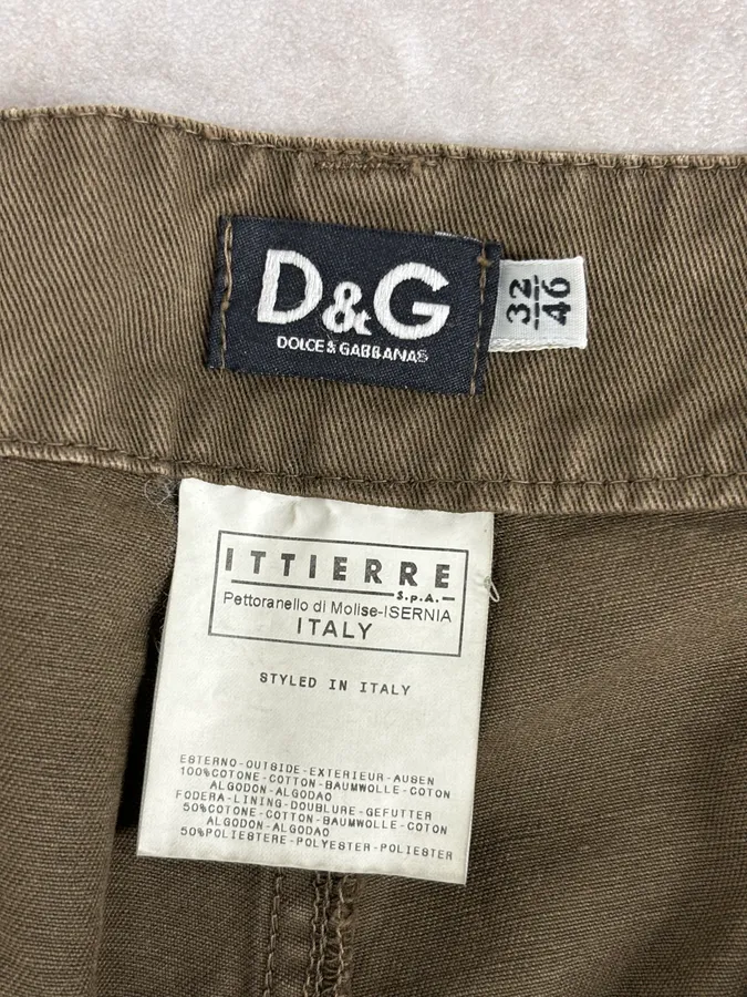 SS2003 Dolce & Gabbana Khaki Military Cargo Pants - Image 11