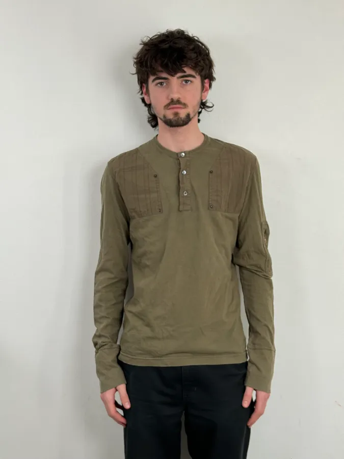 SS2003 Dolce & Gabbana Military Green Cargo Henley Longsleeves - Image 2