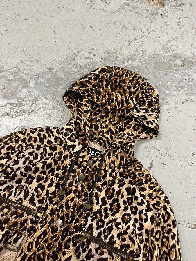 SS2003 Dolce & Gabbana Multi-Pocket Mesh Leopard Jacket - Image 5
