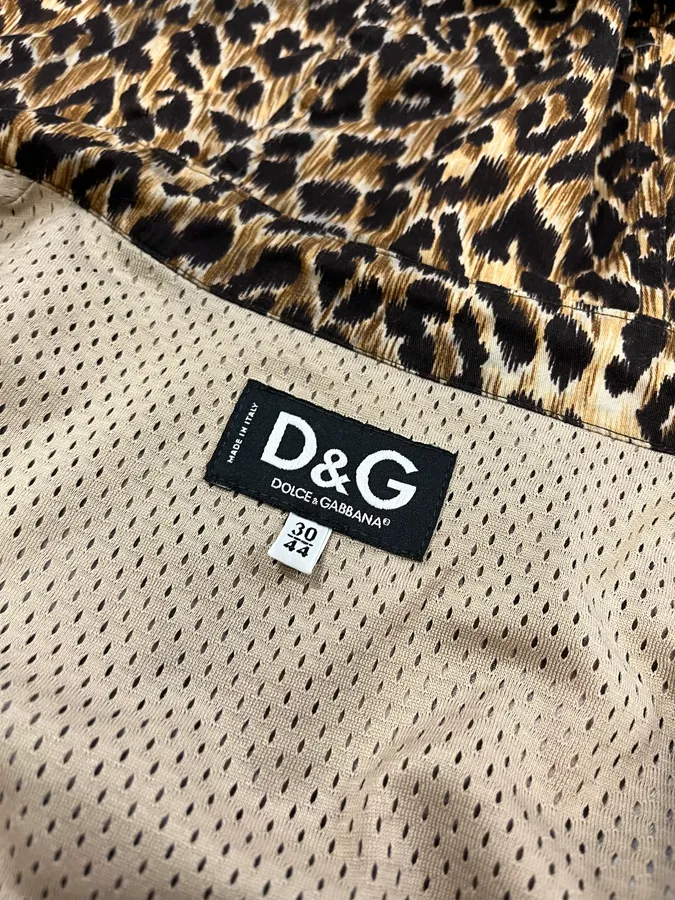 SS2003 Dolce & Gabbana Multi-Pocket Mesh Leopard Jacket - Image 9
