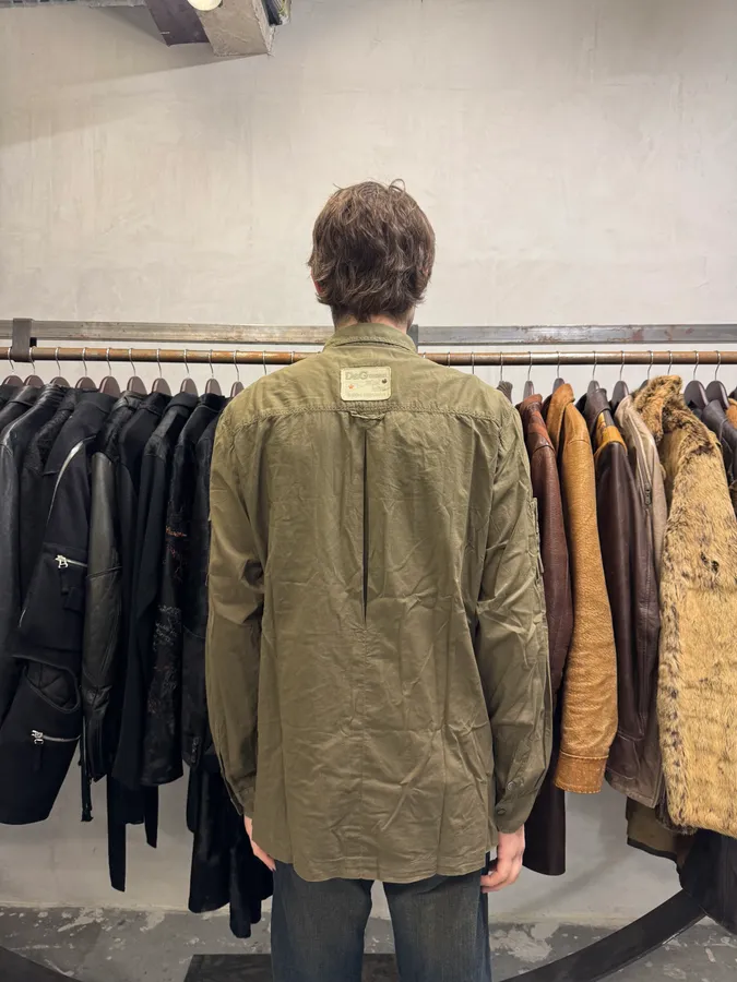 SS2003 Dolce & Gabbana Olive Cargo Military Shirt - Image 4