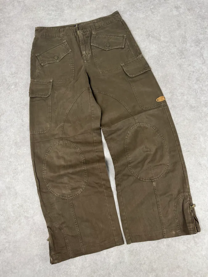 SS2003 Dolce & Gabbana Olive Combat Large Cargo Pants - Image 5