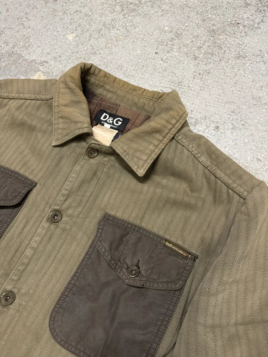 SS2003 Dolce & Gabbana Olive Military Cardo Detachable Zip Shirt Jacket - Image 9