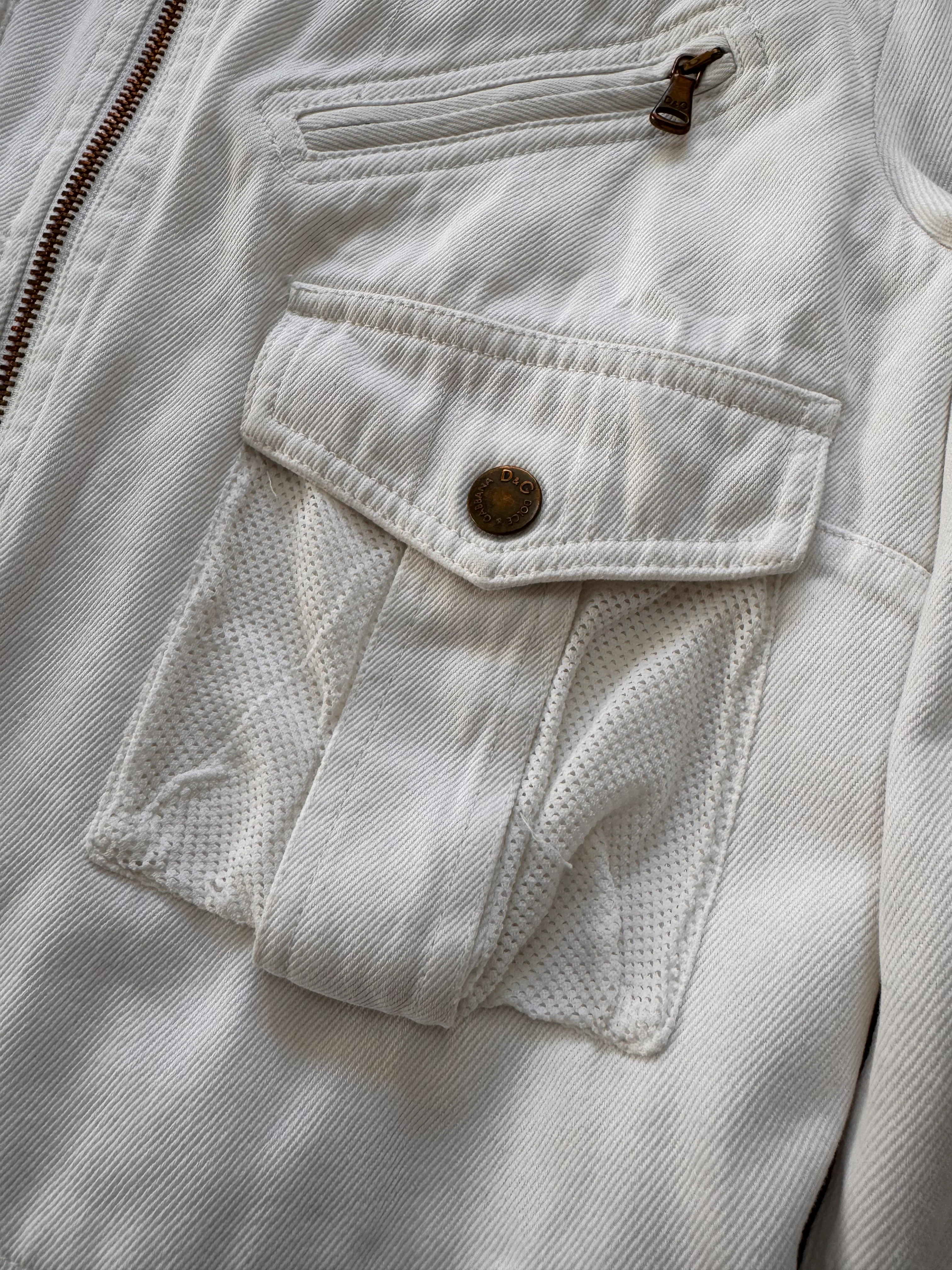 SS2003 Dolce & Gabbana Parachute Cargo Cropped White Jacket - Image 7