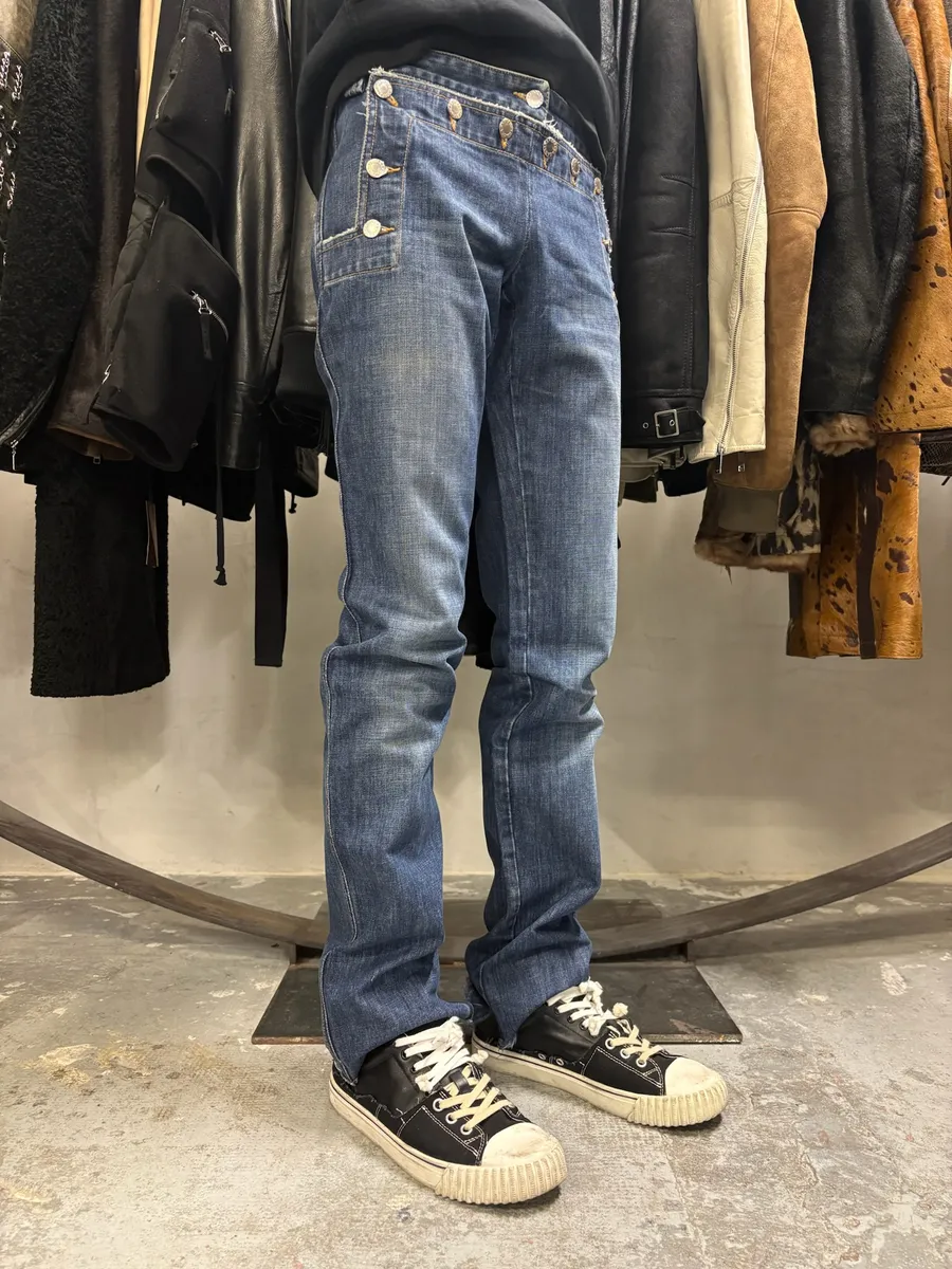 SS2003 Dolce & Gabbana Sex Buttoned Blue Denim Jeans - Image 4
