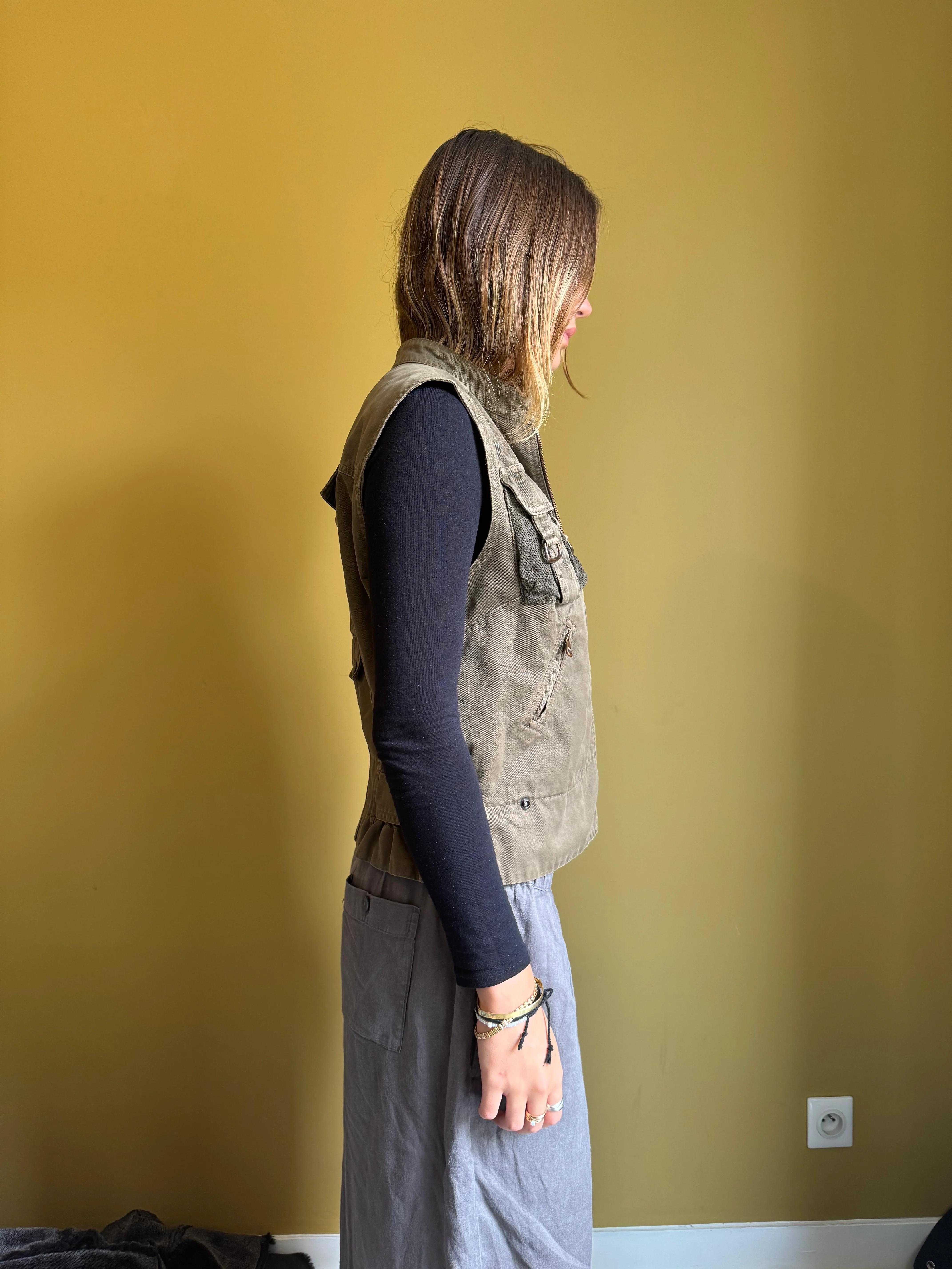 SS2003 Dolce & Gabbana Sleeveless Olive Cargo Combat Jacket - Image 5