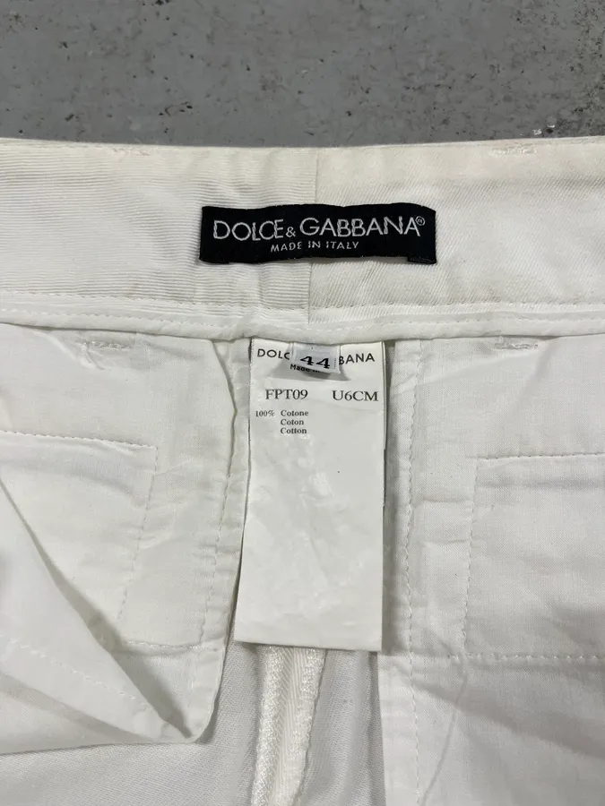 SS2003 Dolce & Gabbana White Sex Back Zip Pants - Image 11