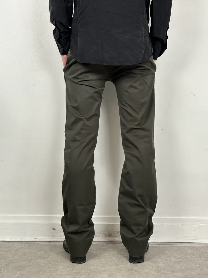 SS2003 Gucci Olive Green Minimalist Pants by Tom Ford - Image 4