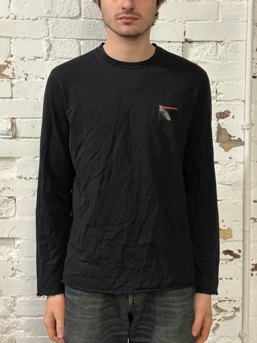 SS2003 Prada Linea Rossa Black Longsleeves - Image 2