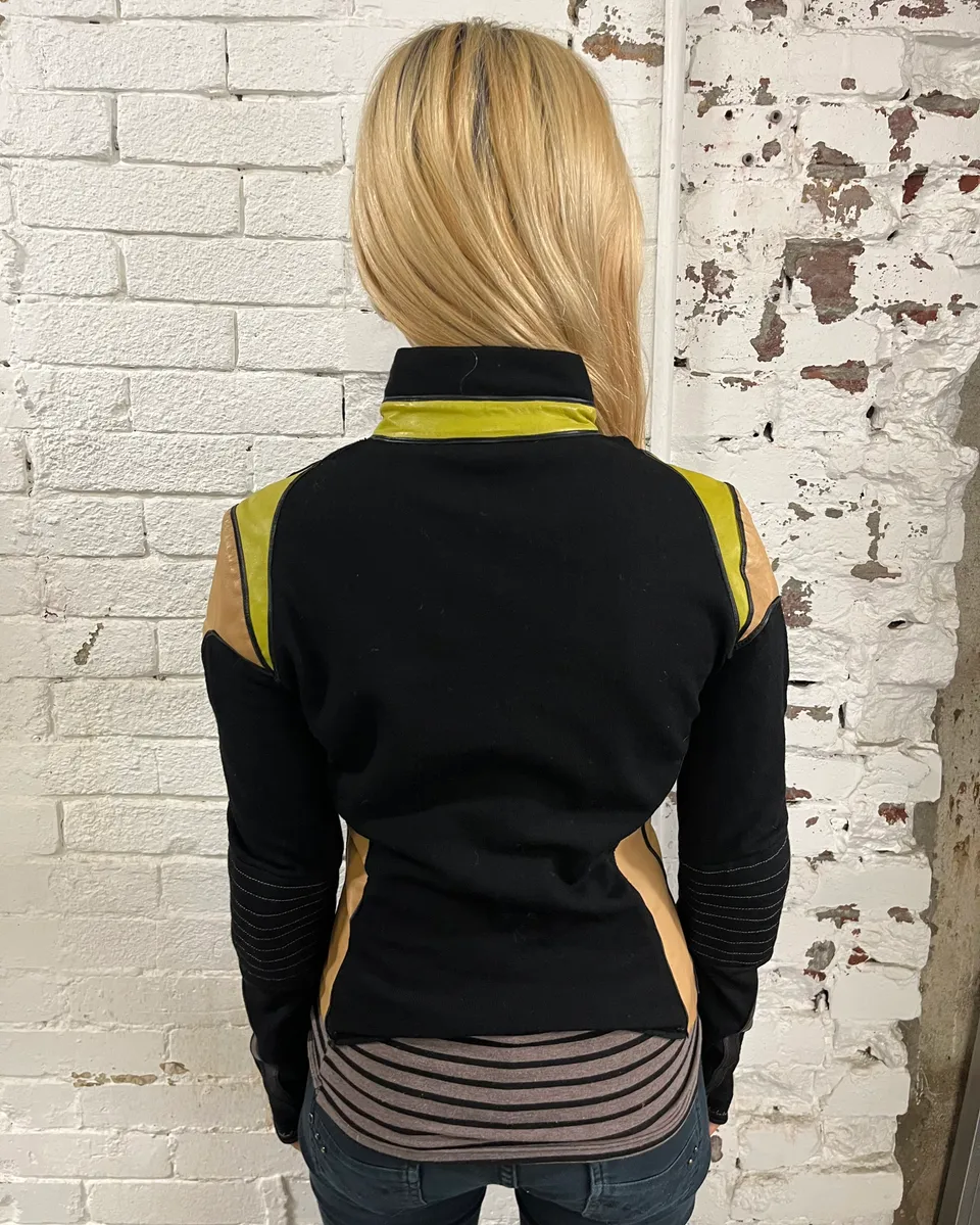 SS2003 Roberto Cavalli Black Contrast Biker Light Jacket - Image 3