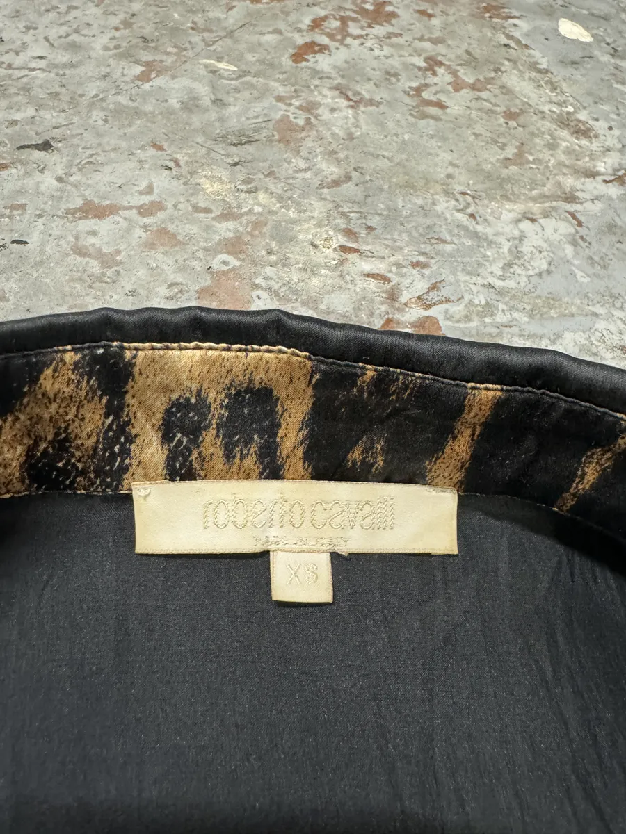 SS2003 Roberto Cavalli Black Leopard Lining Shirt - Image 6