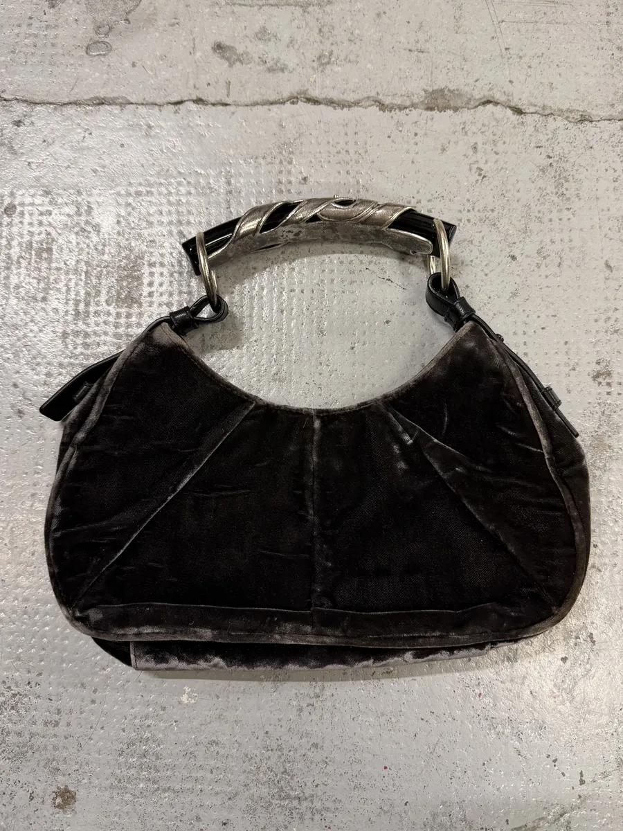 SS2003 Yves Saint Laurent Black Velvet Bag - Image 10