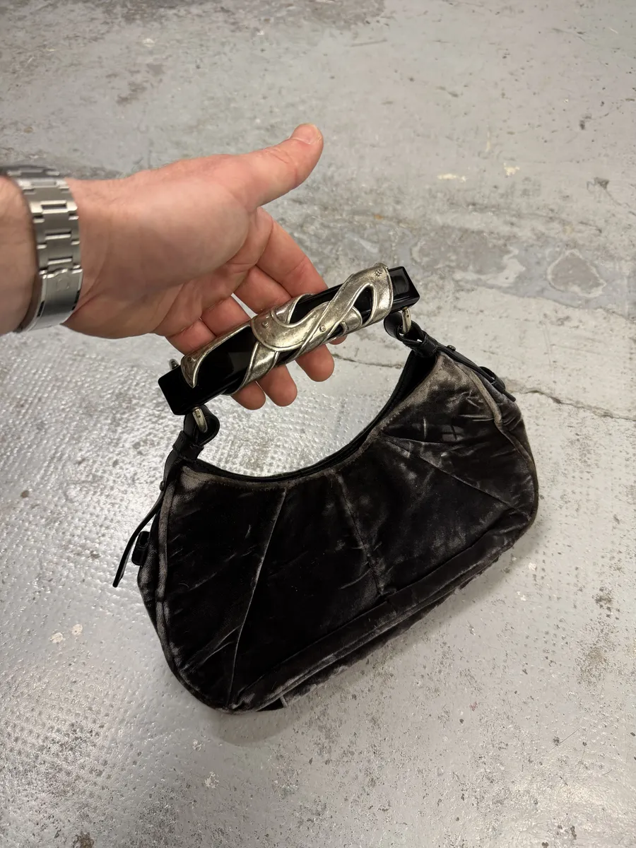 SS2003 Yves Saint Laurent Black Velvet Bag - Image 7