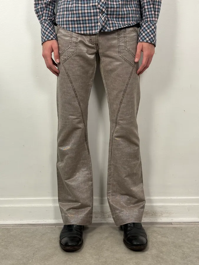 SS2004 Cavalli Archive Flared Light Pants - Image 2